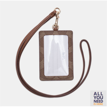 

Terbaru!!! Coachh CH Signature ID Holder Card Lanyard Original - Brown Saddle rb