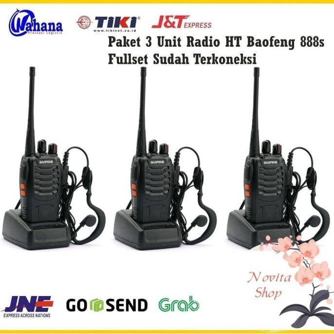 PAKET 3 UNIT Radio HT Handy Talky Walkie talkie BF 888s