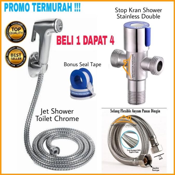 Jet Shower Toilet Stop Kran Air Cabang Kloset Selang Panas Dingin