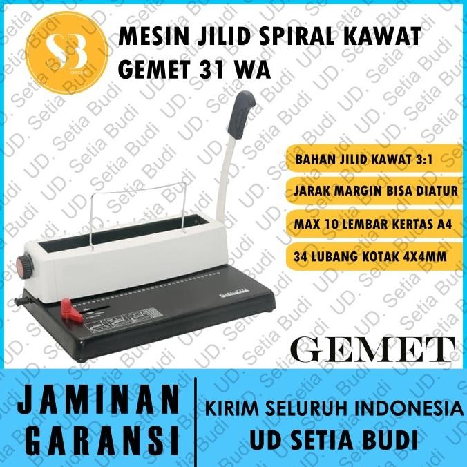 

MESIN JILID SPIRAL PLASTIK GEMET 31 WA ASLI DAN BERGARANSI ORIGINAL DAN TERPERCAYA