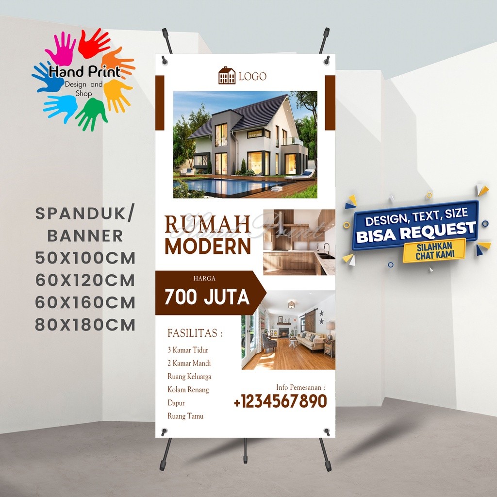 Spanduk Banner MMT Promosi Jual Rumah Sewa Rumah Kontrakan Kosan Jual Tanah