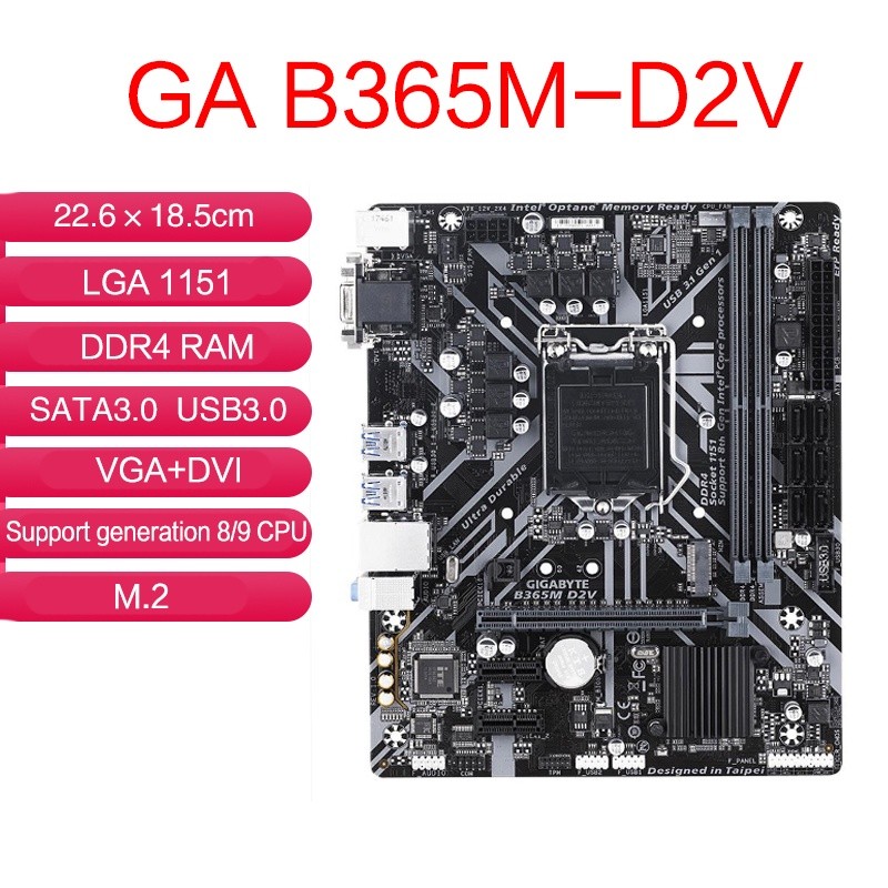 Gigabyte/Gigabyte H310M S2 2.0/D2VX S1/S2/HDV mendukung CPU generasi 8/9 B360M-D2V B365 Z370 LGA 115