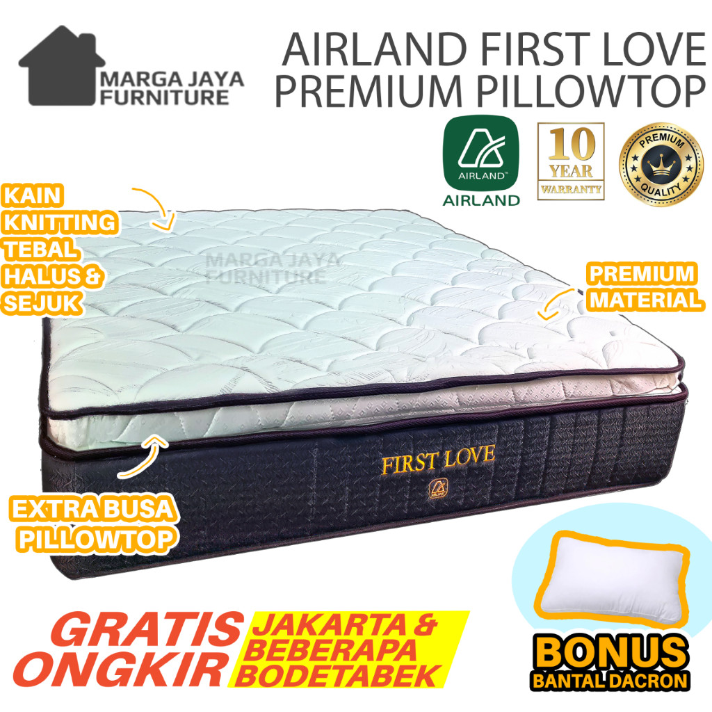 Kasur Springbed AIRLAND First Love Pillowtop Tebal 30 cm ORIGINAL ORI 100% 90 120 160 180 200 cm 120