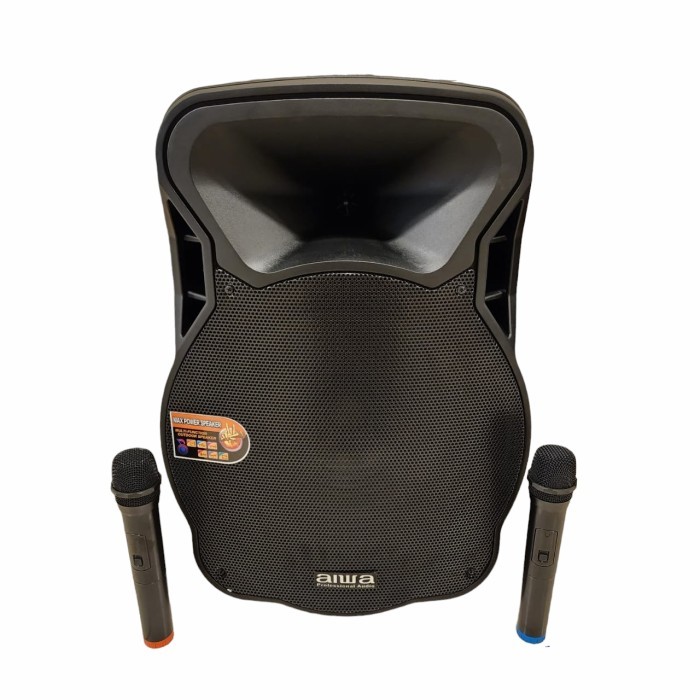 Speaker Portable Aiwa 15 inch Bluettoh usb sd isi 2 mic wirelles