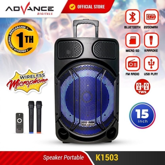 ADVANCE SPEAKER BLUETOOTH ADVANCE K1503/Speaker Portable 15 inch