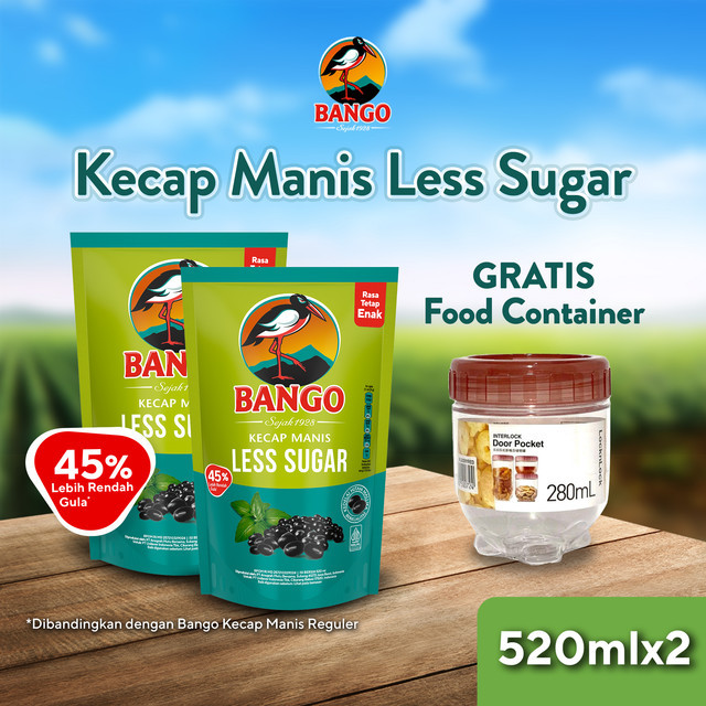 

Beli 2 Bango Less Sugar 520ml GRATIS Food Container