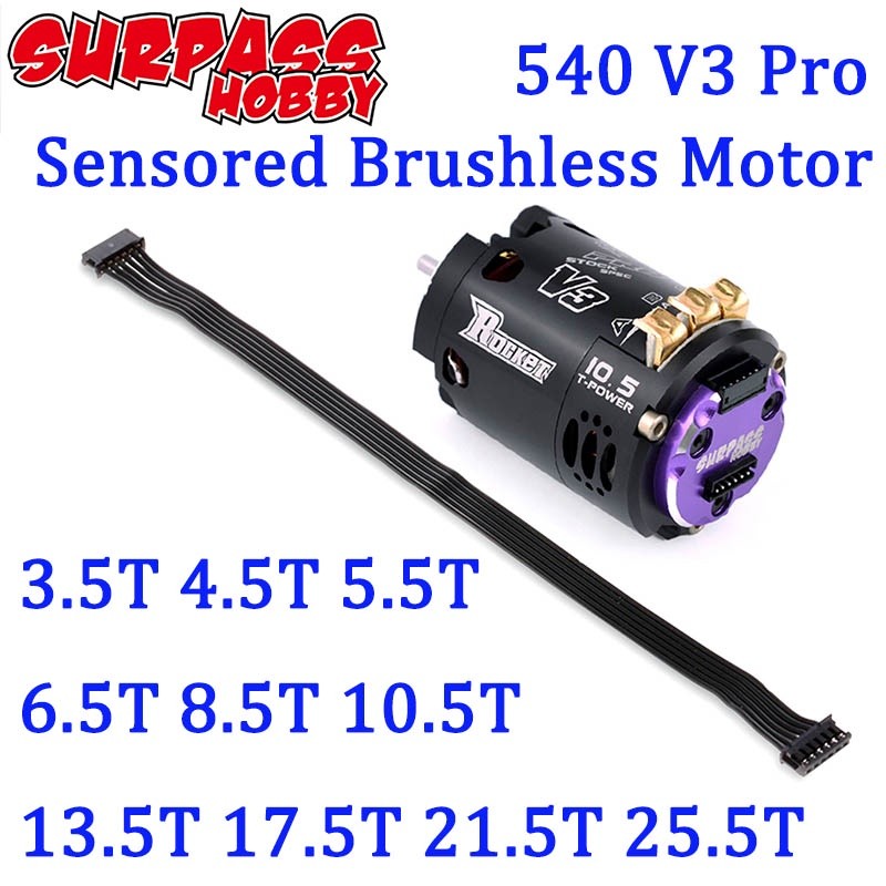 Surpass Hobby Rocket 540 V3 Pro 3.5T 4.5T 5.5T 6.5T 8.5T 10.5T 13.5T 17.5T 21.5T Motor Sikat Sensor 