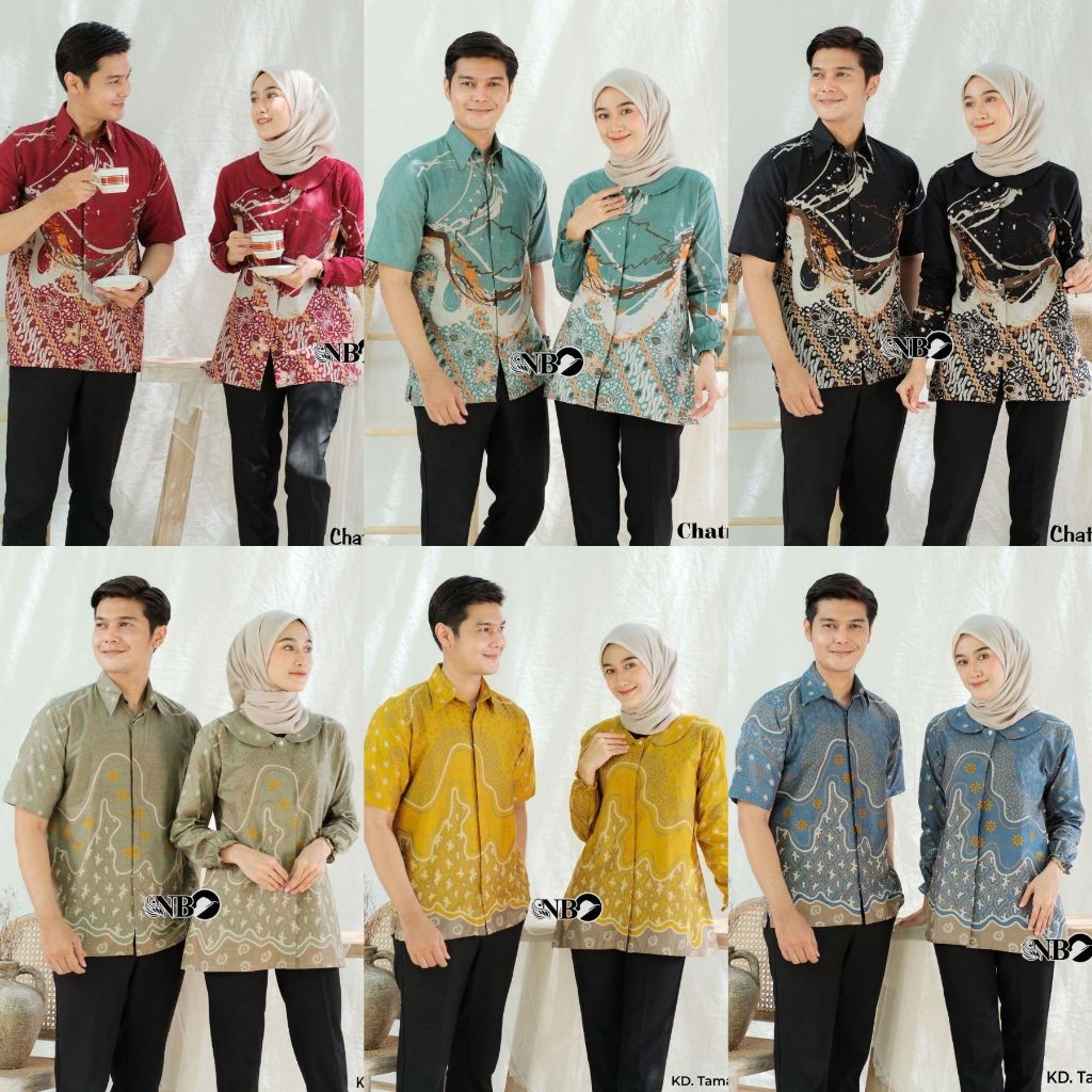 Sarimbit Motif Terbaru 2024 Gamis Kemeja Lebaran Dan Kondangan Baju Batik Capel Sekeluarga Bju Coupl