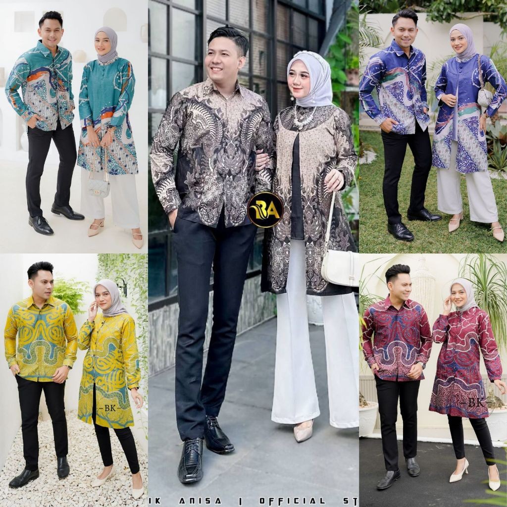 Sarimbit Motif Terbaru 2024 Couplean Pasangan Lamaran Hantaran Pernikahan Seserahan Gamis Kemeja Leb