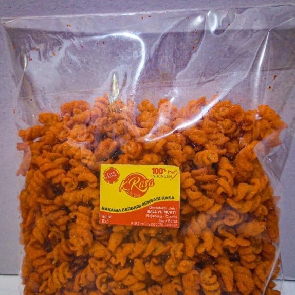 

Makaroni Spiral Pedas 1 Kg Makaroni Ulir Pedas,Gurih,Renyah Dan Enak