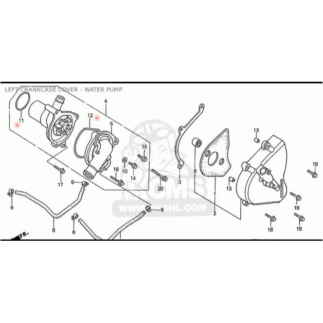 Seal water pump komplit cb400 cbr400 cb400 vtec Import