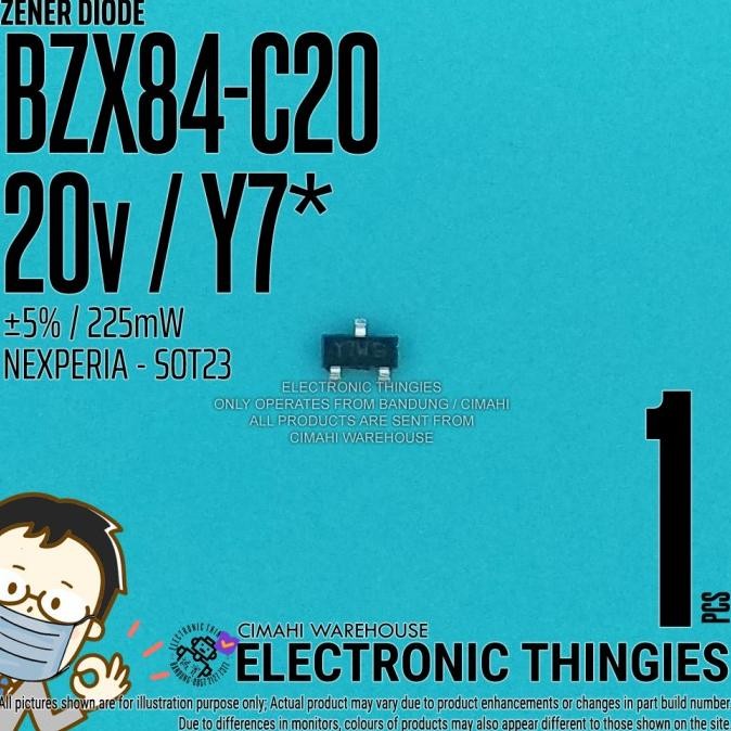 Update (8) BZX84-C20 SOT23 NEXPERIA ZENER Y7* 20V 5% Y7 DIODE DIODA SMD thingie43 Murah