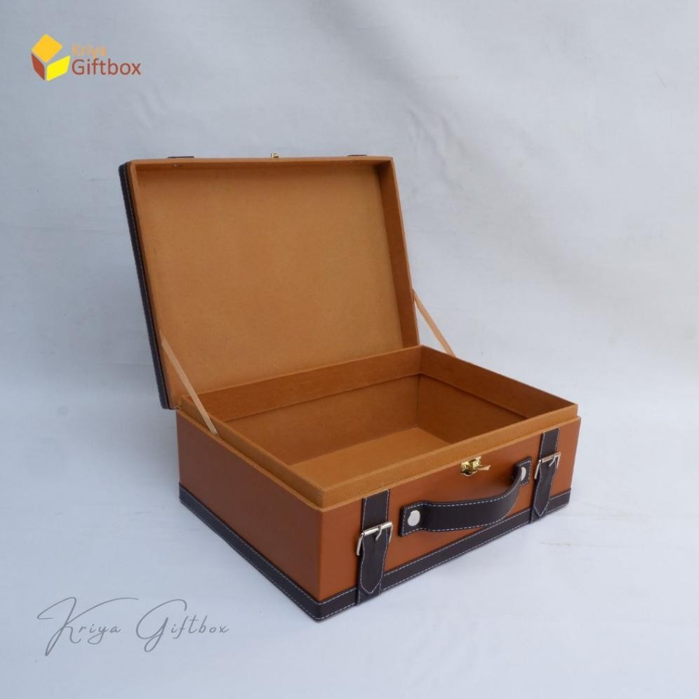 

BISA COD Box Hamper Model Koper Kotak Bahan Kulit Sintetis (Coklat Tua) Murah gd-90