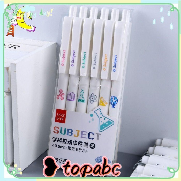 

Vee Top 6Pcs/Set Pena Gel Perlengkapan Kantor Sekolah Tulip Dekorasi Press