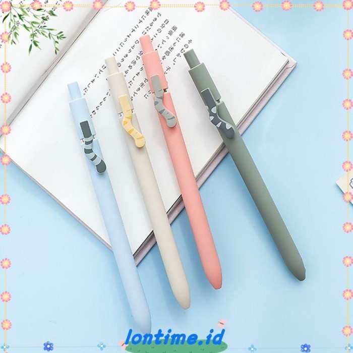 

Vee Lontime 4Pcs /Set Pena Gel Perlengkapan Kantor Sekolah Kartun Dengan