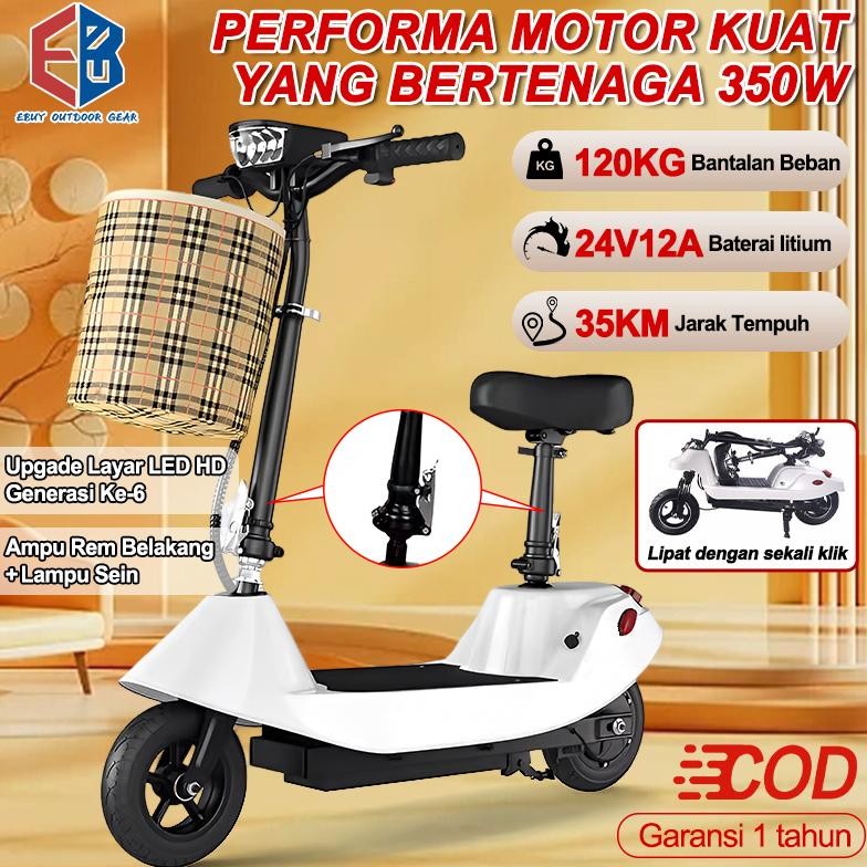 SALE Scooter Sepeda 10 Inchi Tahan Baterai 35km / Sepeda Listrik Mini / Foldable Skuter Dewasa listr