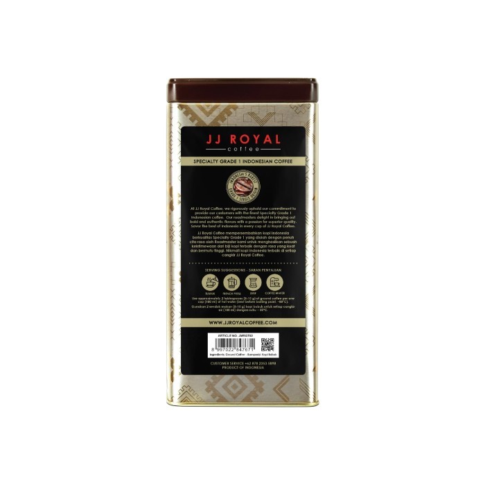 

Coffee/Kopi Jj Royal Java Monk Robusta Ground Tin 200G