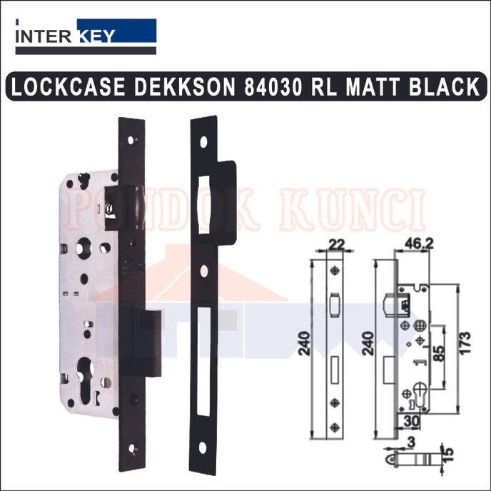 Sale Mortise Lock Dekkson 84030 Rl Matt Black Bodi Kunci Pelor Hitam