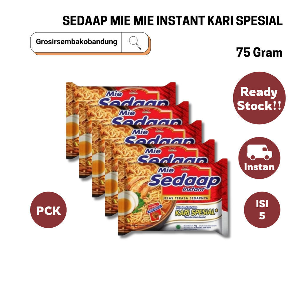 

SEDAAP MIE MIE INSTANT KARI SPESIAL PCK 75g - 5 Pcs - Kota Bandung