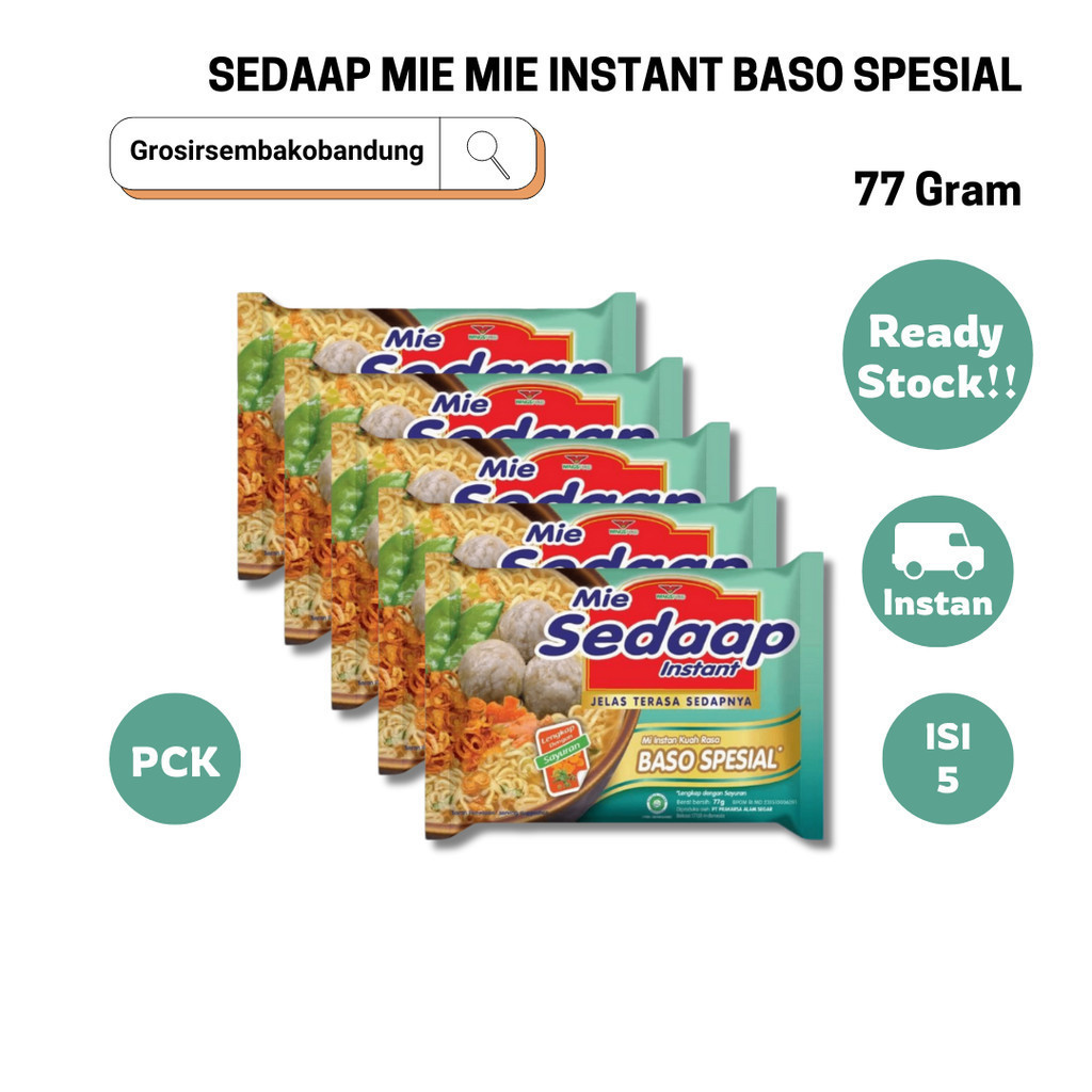 

SEDAAP MIE MIE INSTANT BASO SPESIAL PCK 77g - 5 Pcs - Kota Bandung