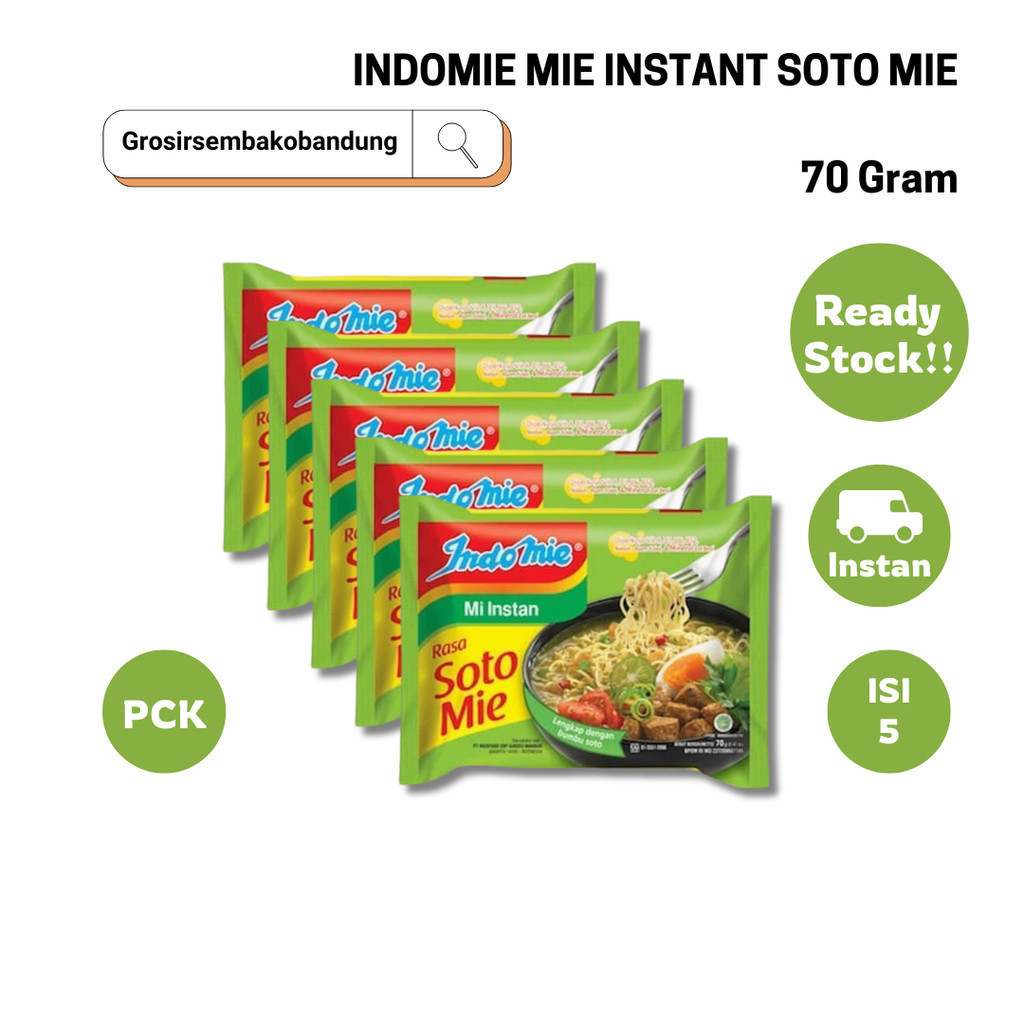 

INDOMIE MIE INSTANT SOTO MIE PCK 70g - 5 Pcs - Kota Bandung