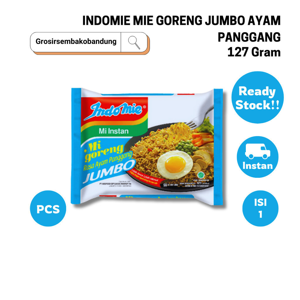 

INDOMIE MIE GORENG JUMBO AYAM PANGGANG PCK 127g - 1 Pcs - Kota Bandung