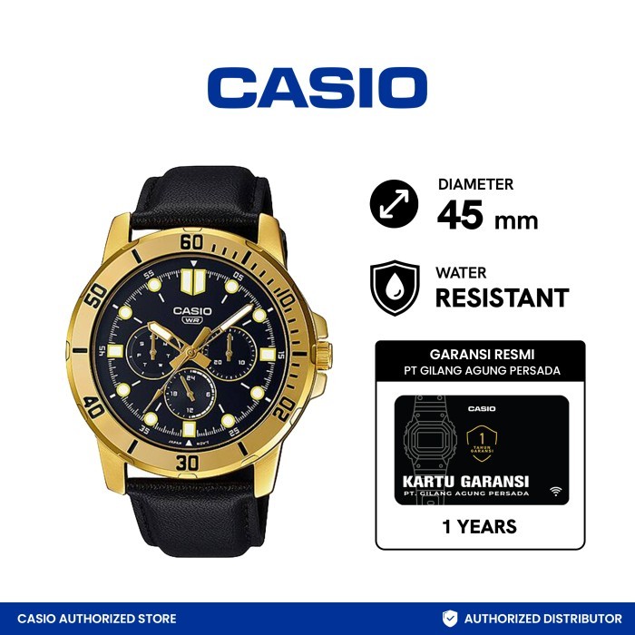 CASIO Jam Tangan Pria Analog MTP-VD300GL-1EUDF