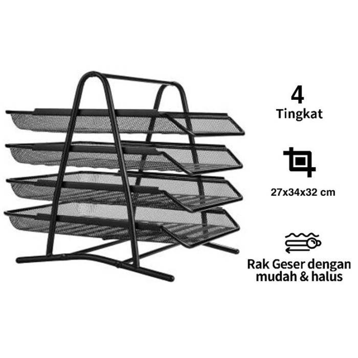 

Rak Meja Rak Dokumen Kertas File Sebaguna - 4 Tier Document Tray Latte