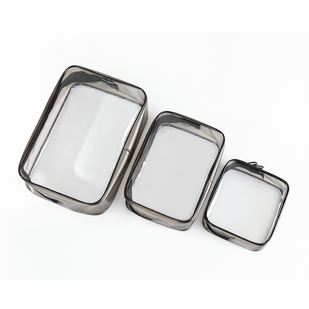 MILIKI SEGERA TAS POUCH KOSMETIK POLOS TRANSPARAN ANTI AIR TEMPAT MAKE UP POUCH KOSMETIK TRANSPARAN