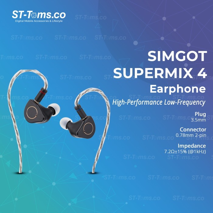 Simgot SuperMix 4 Supermix 4 10mm Dynamic Driver 1 DD+1 BA+1 Planar +1 PZT Hybrid Drivers Earphones