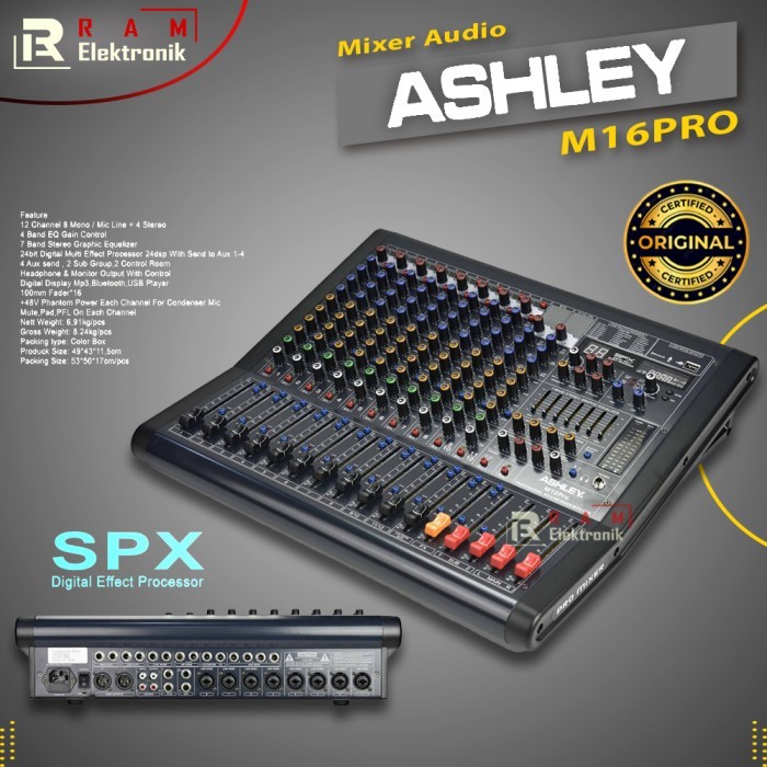 Mixer Audio ASHLEY M12PRO M12 PRO M 12 PRO 12 Channel Original BT USB
