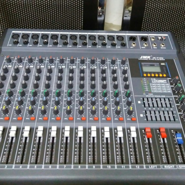mixer audio 12ch JMK T12U 16 digital multi effect