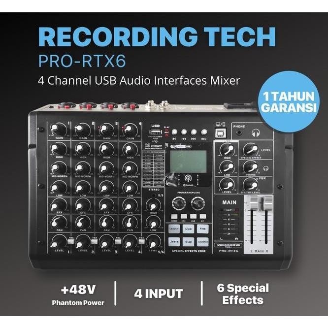 RECORDING TECH PRO RTX6 RTX-6 PRO-RTX6 USB AUDIO ANALOG MIXER