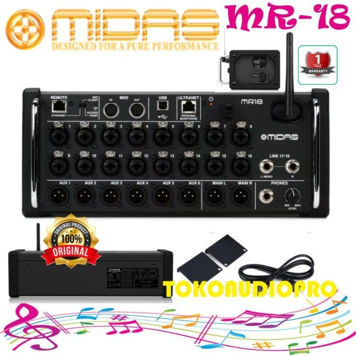 midas mr18 mr-18 mr 18 digital mixer audio