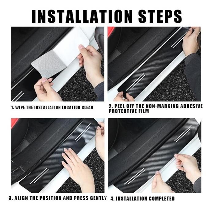 Pelindung Pijakan Injakan Kaki Pintu Mobil MITSUBISHI PAJERO Carbon 3D ks