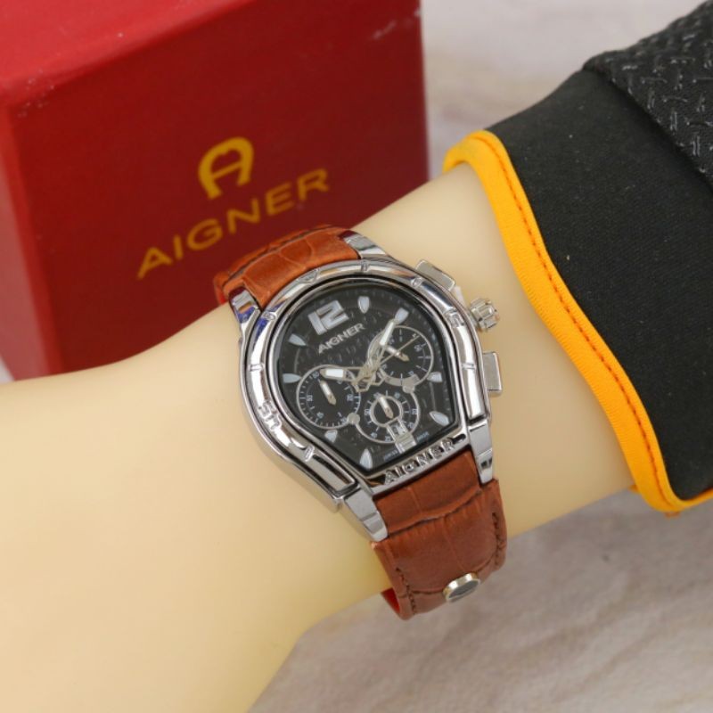 JAM TANGAN WANITA AIGNER PALERMO CRONO AKTIF TALI KULIT - JAM TANGAN WANITA TALI KULIT
