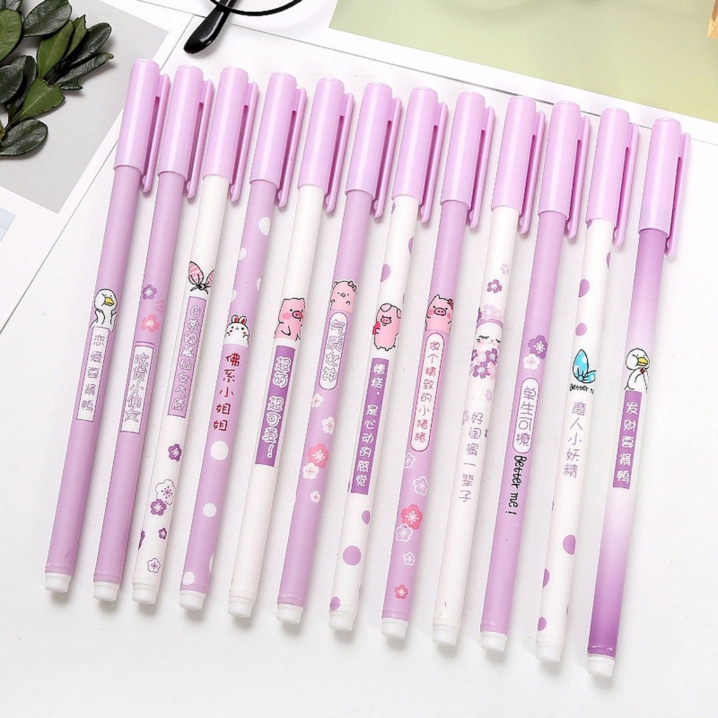 SENSASI BARU YUKSHOPING PULPEN GEL MOTIF UNGU / PULPEN KOREA PELAJAR & KANTOR / PULPEN AESTHETIC /