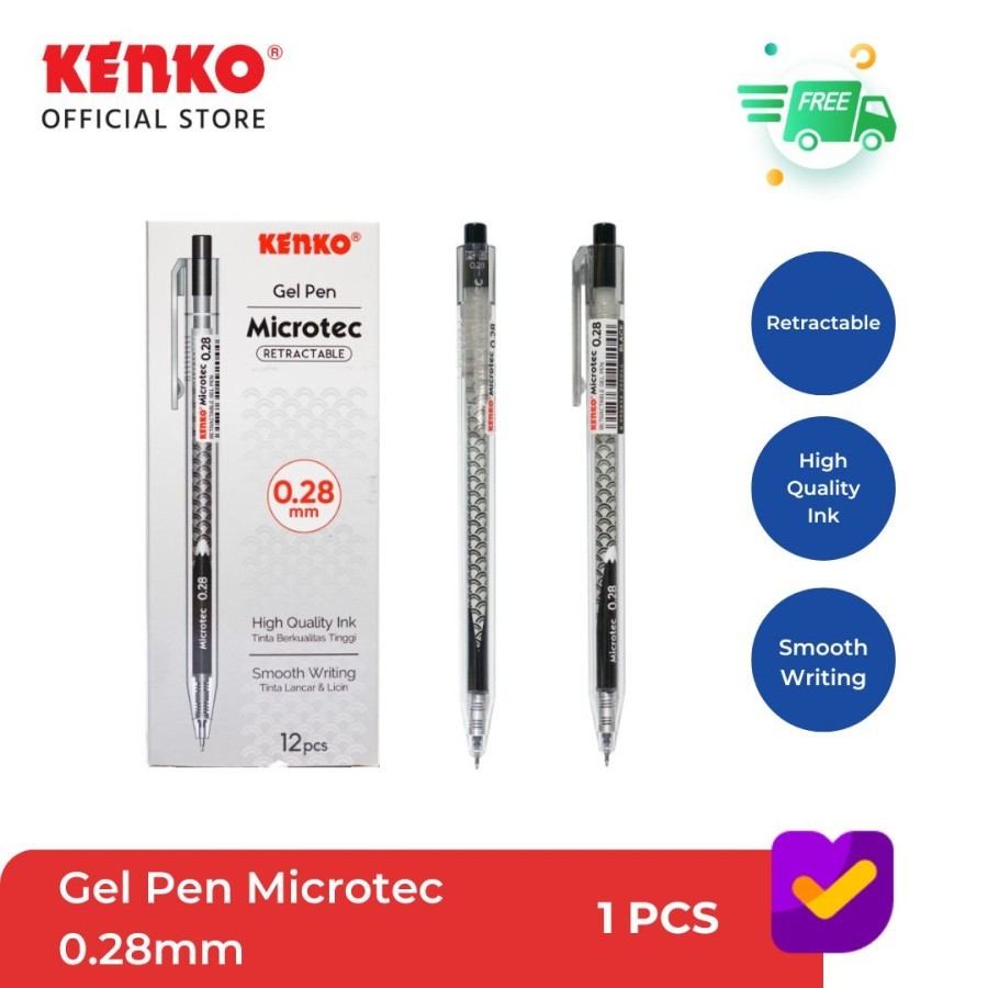 

HARGA PROMO KENKO STATIONERY GEL PEN TINTA HITAM MICROTEC 0.28MM FI7