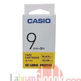 

EZ LABEL PRINTER XR-9YW1 9MM BLACK ON YELOW TAPE LABEL CASIO/CASIO 9MM ORIGINAL DAN TERPERCAYA