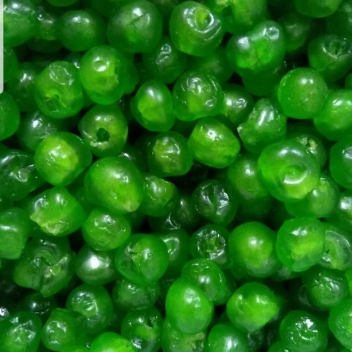 

Cherry Hijau polos tanpa tangka repacking 250 gr