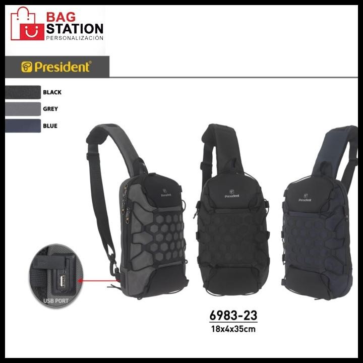 Tas Selempang President Usb Original Sling Bag Chest Bag President Ori