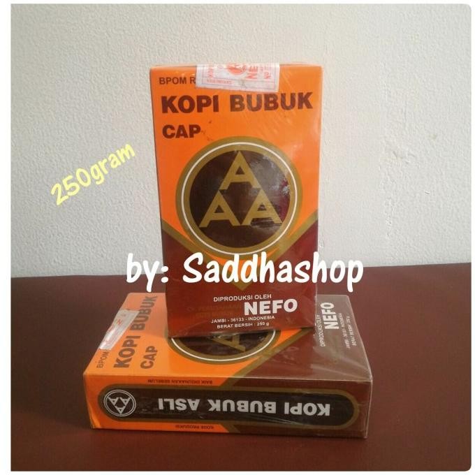 

Kopi Murni Bubuk Hitam Excelsa Nikmat Cap AAA Nefo Jambi 250gram