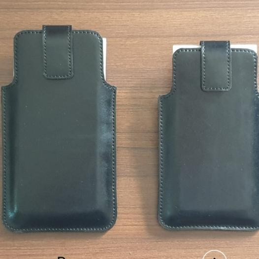 Sarung Hp Pinggang Kulit Klip Jepit - Hitam A