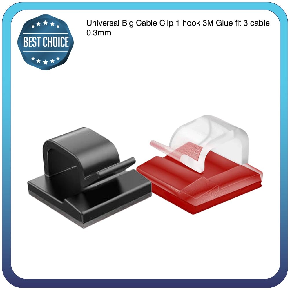 Arte Klip Besar Big Cable Clip 1 hook Lem 3M Glue fit 3 cable 0.3mm (minimum beli 10pcs) Perapih Pen