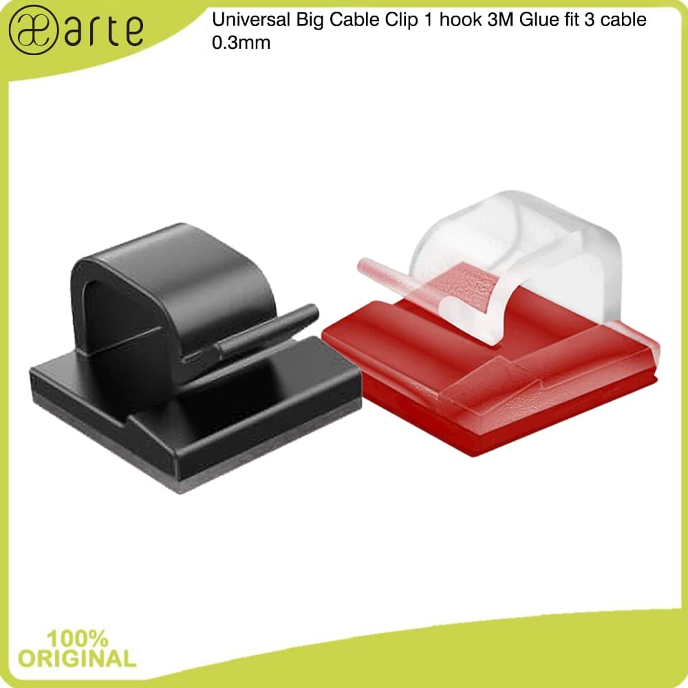 Arte Klip Besar Big Cable Clip 1 hook Lem 3M Glue fit 3 cable 0.3mm (minimum beli 10pcs) Perapih Pen