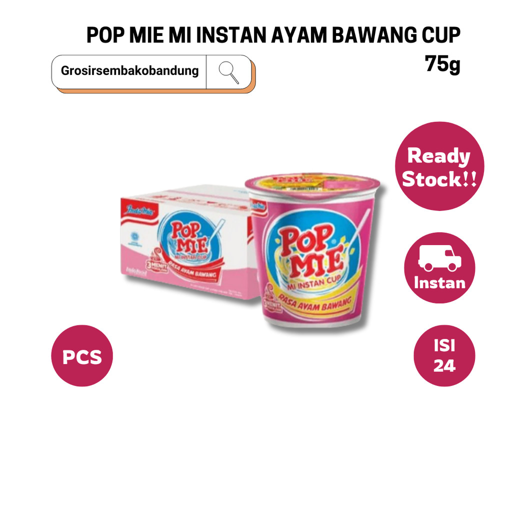 

POP MIE MI INSTAN AYAM BAWANG CUP 75g - 1 Dus - Kota Bandung