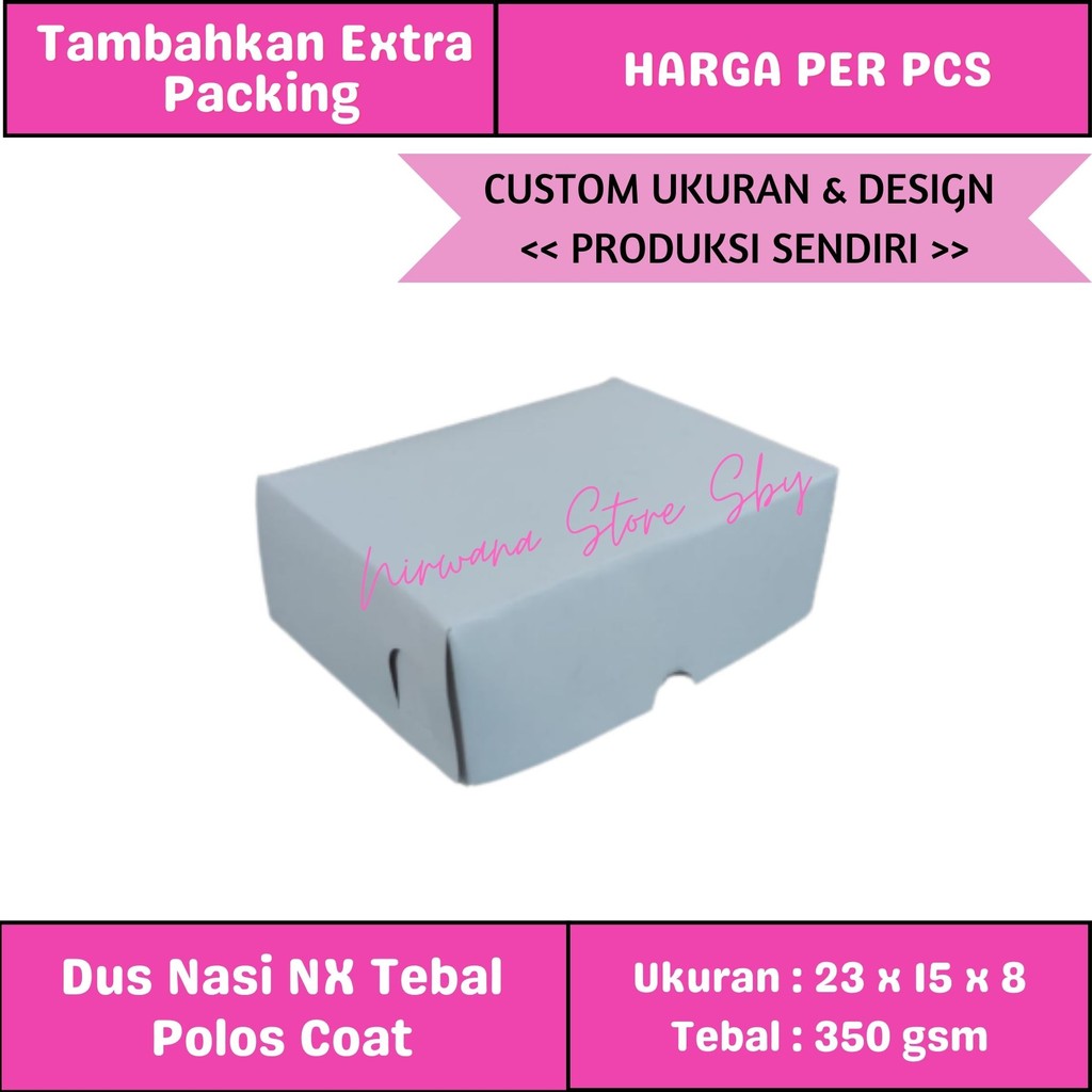 

Dus Kue / Dus Nasi NX 23x15x8 Tebal Coat | Kotak Nasi / Kotak Kue