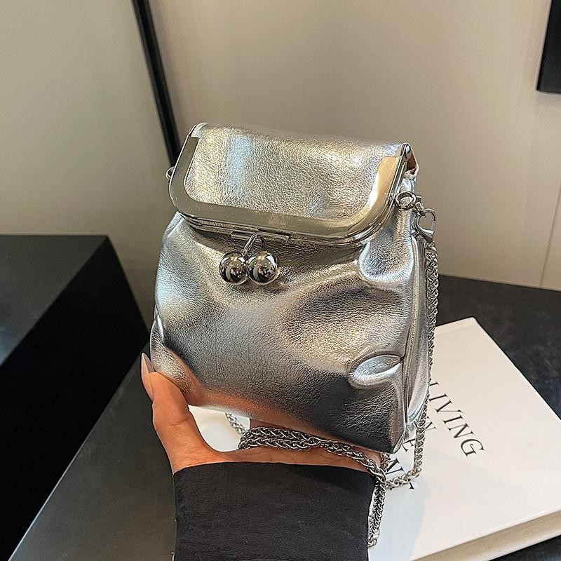 NEW [READY] TAS KECIL PERAK TAS SELEMPANG RANTAI SERATUS TAS SELEMPANG MINI HIDROPASS HALUS