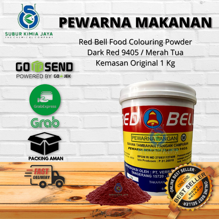 

Pewarna Makanan Merah Tua Red Bell / Dark Red 9405 Powder 1 KG