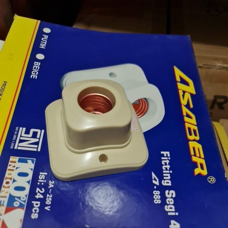 BROCO FITTING PLAFON 1210 / FITTING LAMPU PERSEGI BROCO CREAM